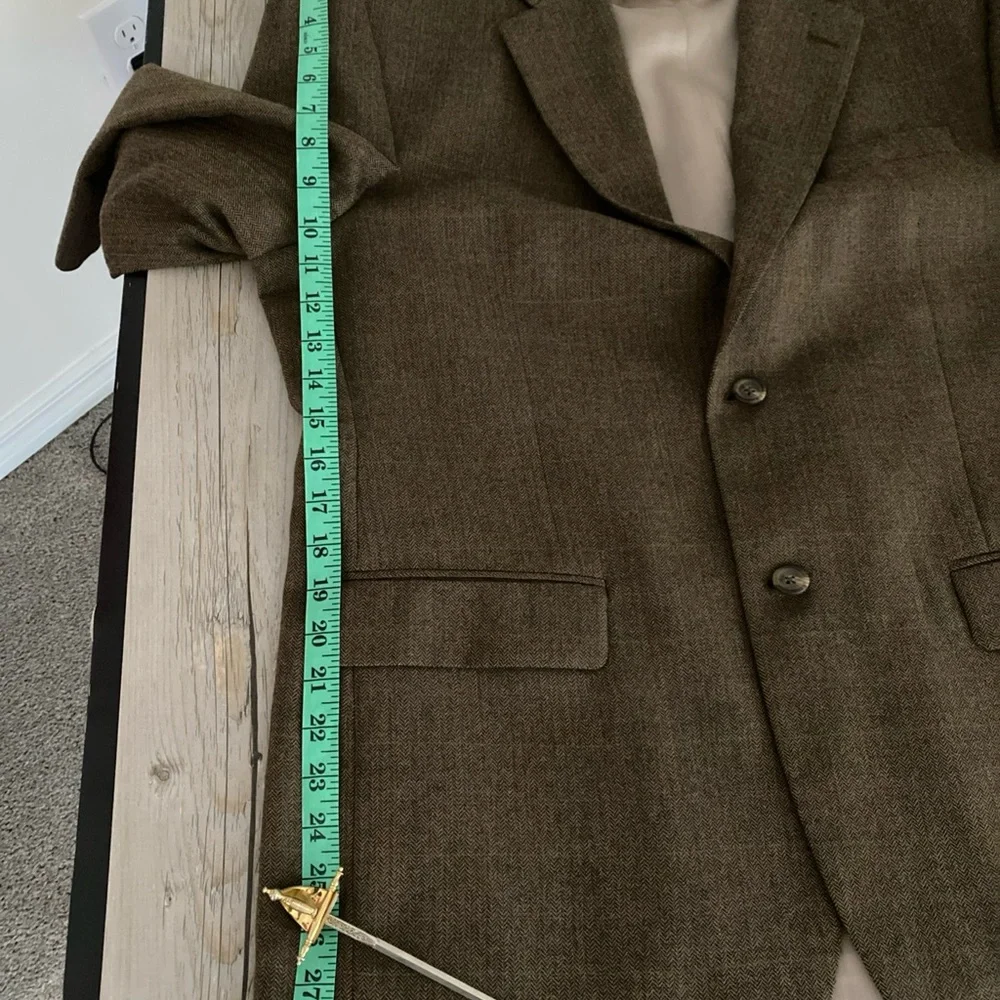 Lauren Ralph Lauren Sport Coat Blazer Mens Herringbone Pure Laine Wool 44R - Picture 10 of 14